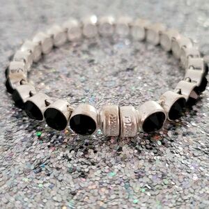 Plunder Silver & Black Magnetic Close Bracelet